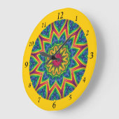 Helder gekleurd Mandala met 12 zonder hulpmiddelen Grote Klok (Hoek)