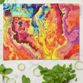 Helder gekleurd marmer  theedoek (Gevouwen)