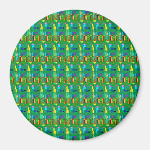 Helder gekleurd modern abstract ontwerp magneet