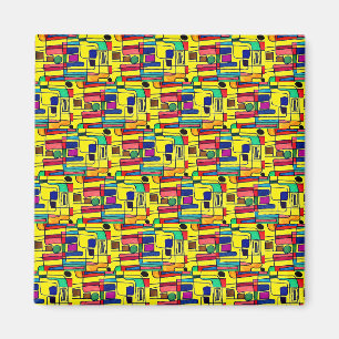 Helder gekleurd modern abstract ontwerp magneet
