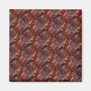Helder gekleurd modern abstract ontwerp magneet