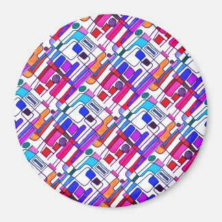 Helder gekleurd modern abstract ontwerp magneet