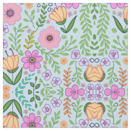 Helder gekleurd naadloos bloemenpatroon blauw stof