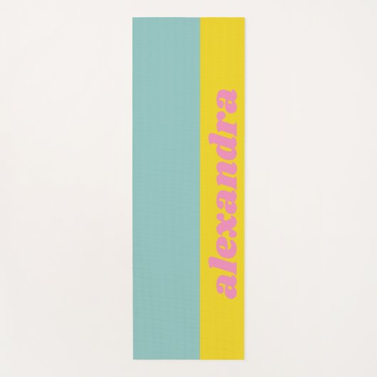 Helder gekleurd pastelblok gepersonaliseerd yogamat (Voorkant)