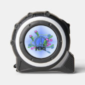 Helder gekleurd Peace Sign Design Scrolls Sterren Rolmaat (Voorkant)
