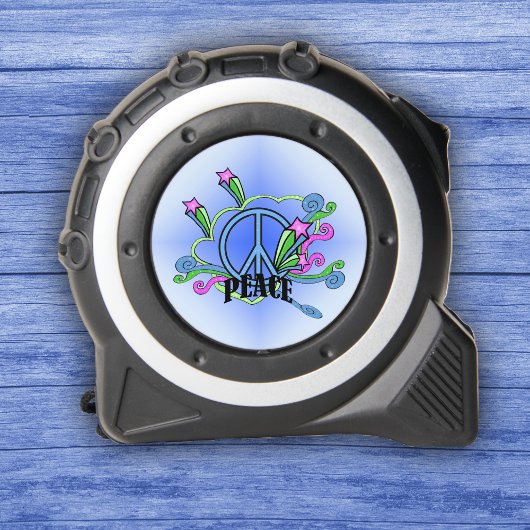 Helder gekleurd Peace Sign Design Scrolls Sterren Rolmaat