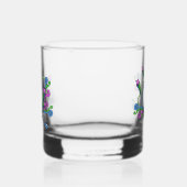 Helder gekleurd Peace Sign Design Sterren Scrolls Whisky Glas (Links)