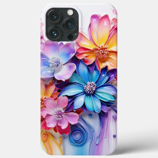 HELDER GEKLEURDE 3D LOOK BLOEMEN Case-Mate iPhone CASE (Achterkant)
