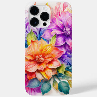 HELDER GEKLEURDE 3D LOOK BLOEMEN Case-Mate iPhone 14 PRO MAX HOESJE