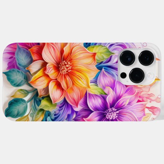 HELDER GEKLEURDE 3D LOOK BLOEMEN Case-Mate iPhone CASE (Achterkant (horizontaal))