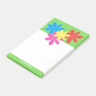HELDER GEKLEURDE ABSTRACTE BLOEMEN GROENE BUSINESS POST-IT® NOTES