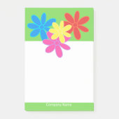 HELDER GEKLEURDE ABSTRACTE BLOEMEN GROENE BUSINESS POST-IT® NOTES (Voorkant)