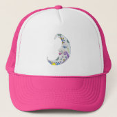 Helder gekleurde Abstracte Fantasy Crescent Moon Trucker Pet (Voorkant)