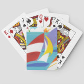 Helder gekleurde Abstracte zeilboten in het meer Pokerkaarten (Achterkant)