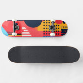 Helder gekleurde achtergrond met cirkels persoonlijk skateboard (Horizontaal)