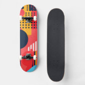 Helder gekleurde achtergrond met cirkels persoonlijk skateboard (Voorkant)