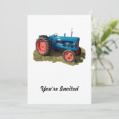 Helder gekleurde Antiek  tractor en veld Kaart (Staand voorkant)