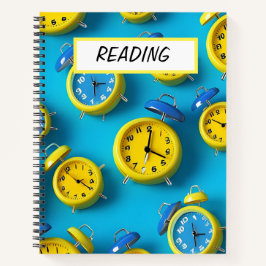 HELDER GEKLEURDE BLAUWE & GELE ALARMKLOKKEN NOTITIEBOEK