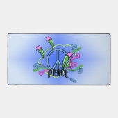 Helder gekleurde Blauwe Vredesbord Scrolls Roze St Bureaumat (Voorkant)