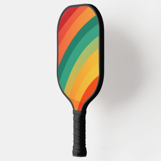 Helder gekleurde bogen achtergrond pickleball paddle (Links)