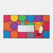 Helder gekleurde cirkels en strepen en Initialen Bureaumat (Keyboard & Muis)