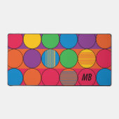 Helder gekleurde cirkels en strepen en Initialen Bureaumat (Voorkant)