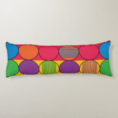 Helder Gekleurde Cirkels en Strepen Lichaamskussen (Achterkant)
