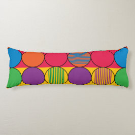 Helder Gekleurde Cirkels en Strepen Lichaamskussen