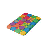 Helder gekleurde cirkels en strips badmat (Gekanteld)