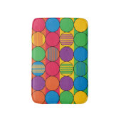 Helder gekleurde cirkels en strips badmat (Voorkant Verticaal)