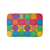 Helder gekleurde cirkels en strips badmat (Voorkant)