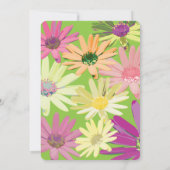 Helder gekleurde Daisy Eerste Verjaardag Kaart (Achterkant)