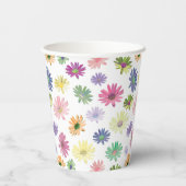 Helder gekleurde Daisy Papieren Bekers (Achterkant)