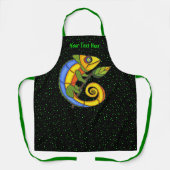 Helder gekleurde Fantasy Lizard Twig Leaf Stippen Schort (Voorkant)