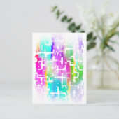 Helder gekleurde Funky Cool Abstract Briefkaart (Staand voorkant)