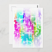 Helder gekleurde Funky Cool Abstract Briefkaart (Voorkant / Achterkant)