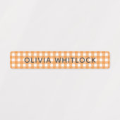 Helder gekleurde Gingham Plaid basisschool Labels (Design 2)