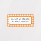 Helder gekleurde Gingham Plaid basisschool Labels (Design 2)