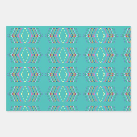 Helder gekleurde Golfclusters Inpakpapier Vel (Voorkant)