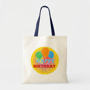 Helder gekleurde Happy BirthDay ballonnen Tote Bag