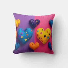 Helder gekleurde harten met facetten kussen