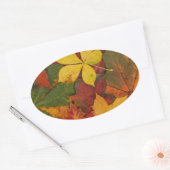 Helder gekleurde herfstbladeren ovale sticker (Envelop)