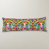 Helder gekleurde katten - Snazzy Mosaic Pattern Lichaamskussen (Achterkant)