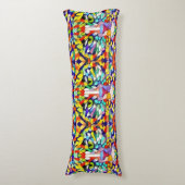 Helder gekleurde katten - Snazzy Mosaic Pattern Lichaamskussen (Voorkant Verticaal)