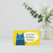 Helder gekleurde kattenhuishouding visitekaartje (Staand voorkant)
