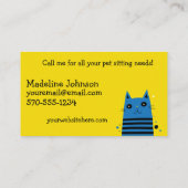 Helder gekleurde kattenhuishouding visitekaartje (Achterkant)