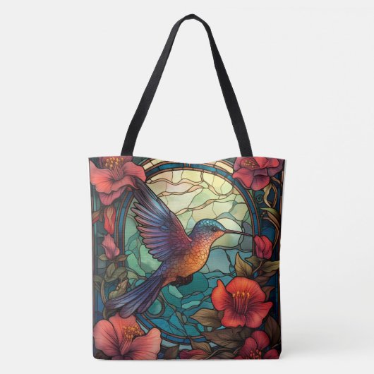 Helder gekleurde kolibrie Canvas tas (Achterkant)