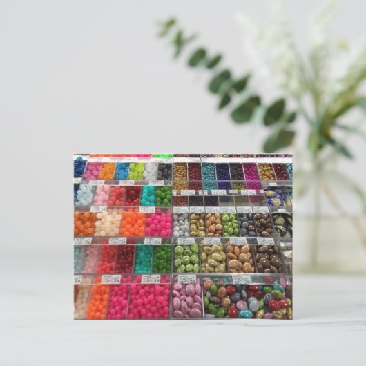 Helder gekleurde kralen, kleurrijk Briefkaart (Staand voorkant)