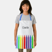 Helder gekleurde krayonen, jouw naam, koude schort (Insitu)