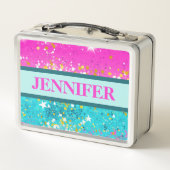 Helder gekleurde metalen lunchbox (Achterkant)